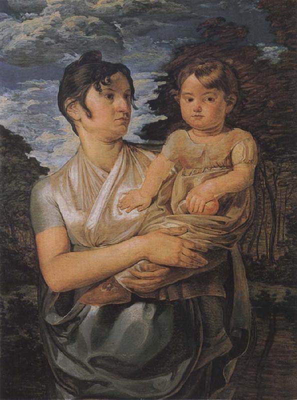 Philipp Otto Runge The Artist-s Wife and their Young Son oil painting image